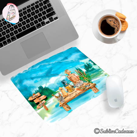 Tapis de souris "Partie de pêche" mousse