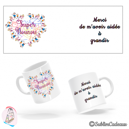 Mug "Merci Nounou de m'aider à grandir"