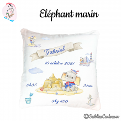 Coussin naissance "Eléphant...