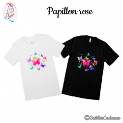 Tee-shirt "Papillon rose"