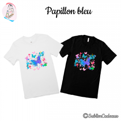 Tee-shirt "Papillon bleu"