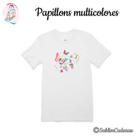 Tee-shirt "Papillons multicolores"