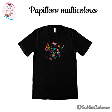 Tee-shirt "Papillons multicolores"