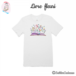 Tee-shirt "Livre fleuri"
