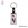 Porte-clés rectangle avec attache en simili cuir