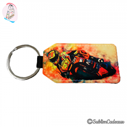 Porte-clés rectangulaire Double Face en simili cuir