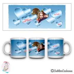 Mug « Cœurs bleus »