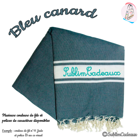 Fouta - Bleu canard