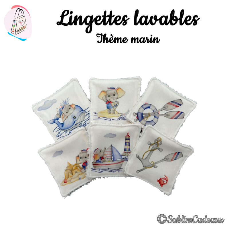 Panier et/ou lingettes lavables : Eléphant marin