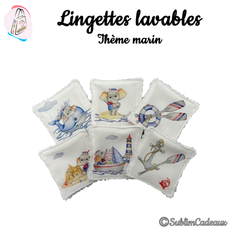 Panier et/ou lingettes lavables : Eléphant marin
