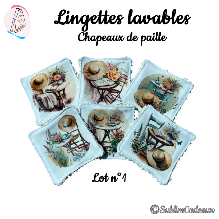 Panier et/ou lingettes lavables : Table et chapeaux