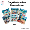 Panier et/ou lingettes lavables : Parasols sur la plage