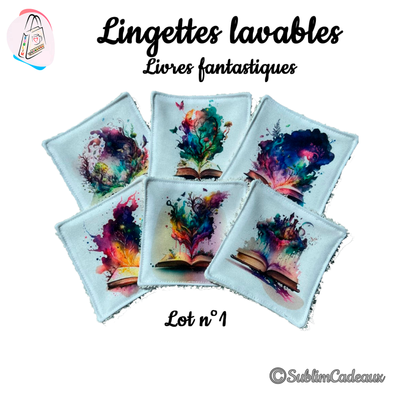 Panier et/ou lingettes lavables : Livres fantastiques