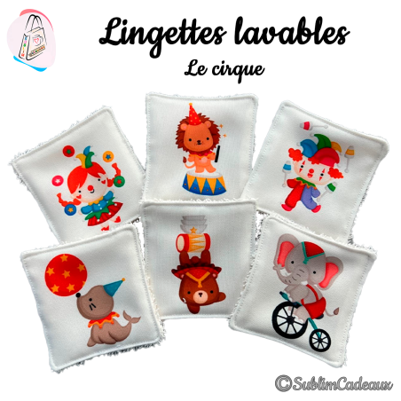 Lingettes lavables : Le cirque