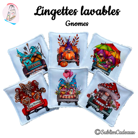 Lingettes lavables : Gnomes