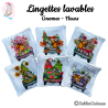 Lingettes lavables : Gnomes - Fleurs