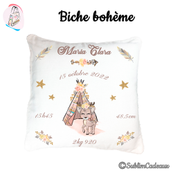 Coussin naissance "Biche...