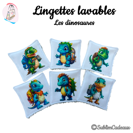 Lingettes lavables : Les dinosaures