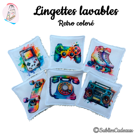 Lingettes lavables : Rétro coloré