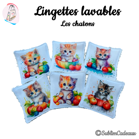 Lingettes lavables : Les chatons
