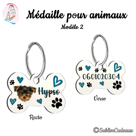 Médaille animaux : Forme os - Modèle 2