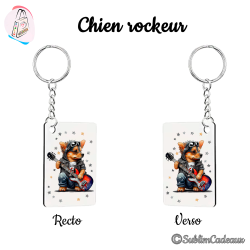 Porte-clés : Chien rockeur