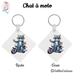 Porte-clés : Chat sur moto...