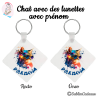 Porte-clés : Chat avec lunettes