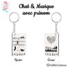 Porte-clés : Chat et Musique