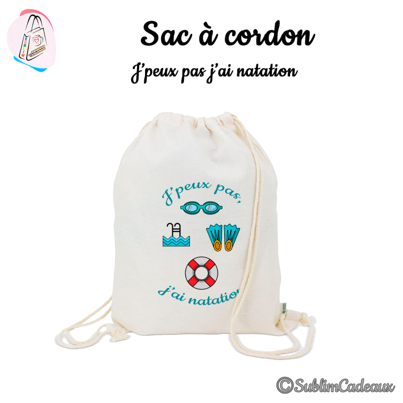 Sac à Cordon Natation 34x42 cm - Accessoire Pratique pour Nageurs