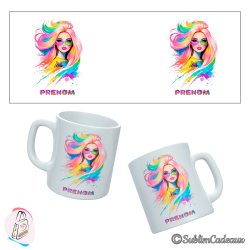 Mug Jeune fille Arc-en-ciel...