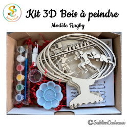 Kit 3D bois à peindre - Rugby