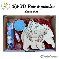 Kit 3D bois à peindre - Ours