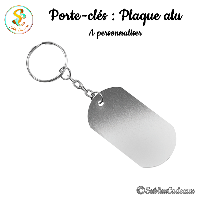 Porte-clés : Plaque alu