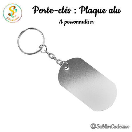 Porte-clés : Plaque alu