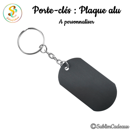 Porte-clés : Plaque alu