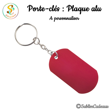 Porte-clés : Plaque alu