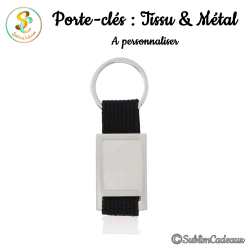 Porte-clés : Tissu métal