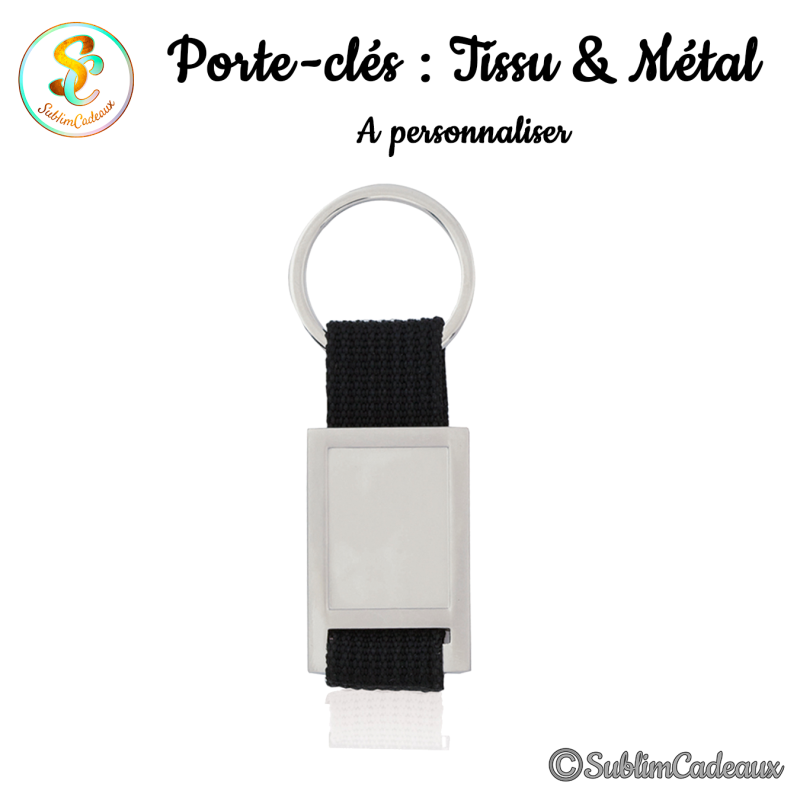 Porte-clés : Tissu métal