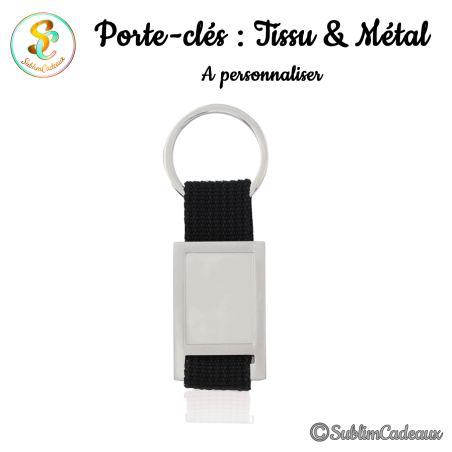 Porte-clés : Tissu métal