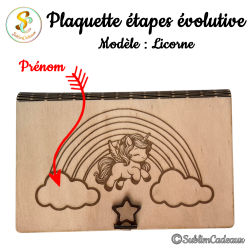 Pancarte Arc-en-Ciel Licorne Personnalisée – Suivi de l’Évolution de Bébé