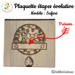 Pancarte évolutive safari personnalisée – Suivi des moments clés de bébé