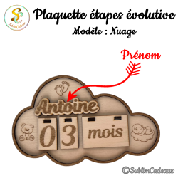 Pancarte Évolutive Personnalisée – Suivi de Croissance Bébé en Bois
