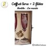 Coffret en forme de livre avec 2 flûtes - Les mariés