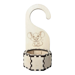 Boîte suspendue Petite Souris en bois – vue de face personnalisée pour dents de lait
