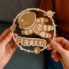 Plaque prénom astronaute en bois gravé au laser – personnalisée avec prénom