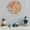 Plaque prénom astronaute en bois personnalisée – décoration murale chambre enfant