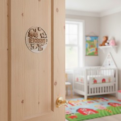 Décoration murale personnalisée prénom en bois, thème ferme avec tracteur, chambre bébé