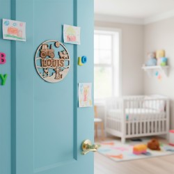 Prénom en bois personnalisé, décoration murale chambre enfant, thème animaux de la ferme
