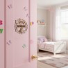 Décoration murale prénom enfant en bois licorne et arc-en-ciel, plaque personnalisée sur porte de chambre